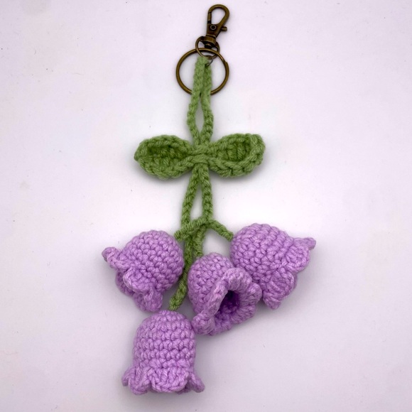 HANDMADE | Purple Crochet Bouquet | Bag Charm | Keychain (Brand New!) 💜 - Picture 1 of 7